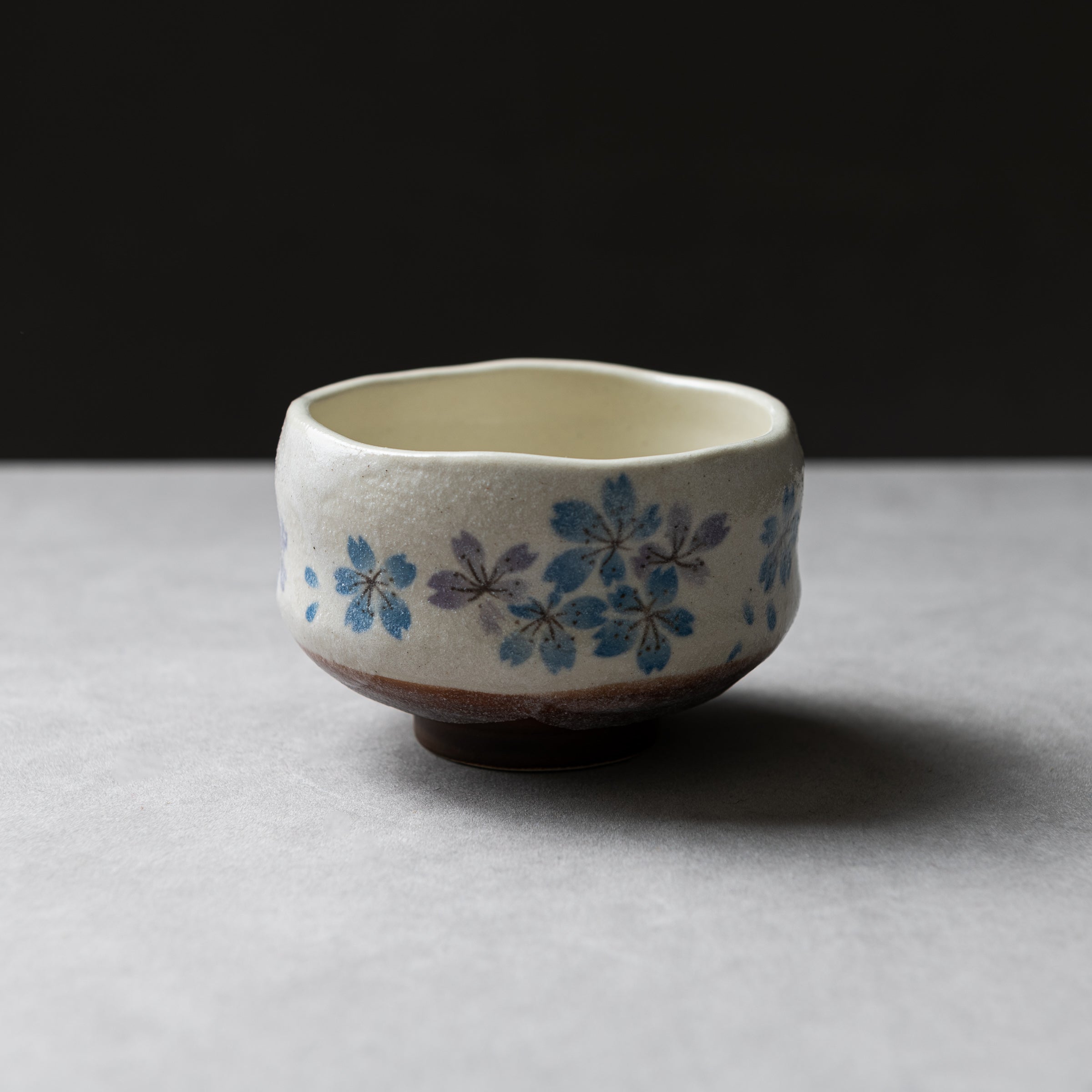 Premium Mini Matcha Bowl - Sakura Blue Ceramic Tea Cup for Japanese Tea Ceremony | Handmade Traditional Chawan for Matcha, Green Tea & Hot Beverages | Perfect for Home, Office & Zen Meditation