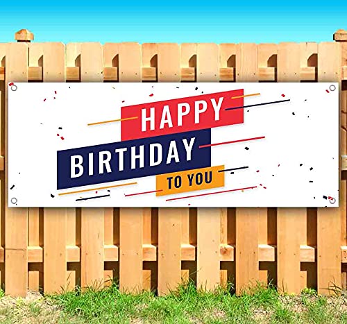 Happy Birthday Banner - 13 oz Heavy-Duty Vinyl with Metal Grommets | Single-Sided Party Decoration for Indoor & Outdoor Celebrations | Birthday Party Supplies