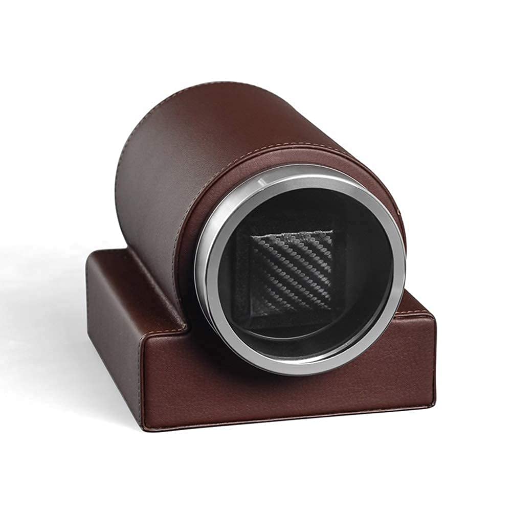 Automatic Watch Winder for Men & Women - Single Watch Self-Winding Box with Quiet Motor & PU Leather Case - Perfect for Travel, Display & Storage of Mechanical Watches