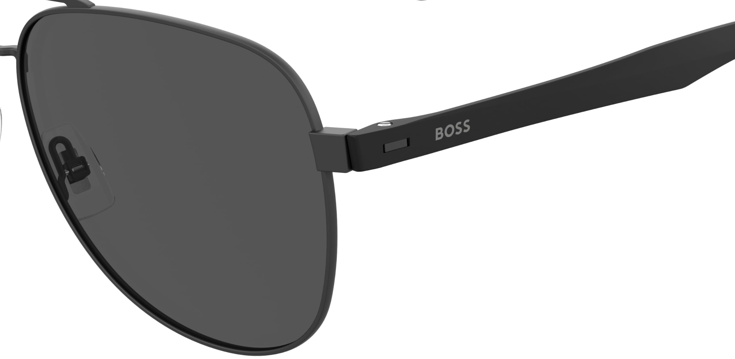 BOSS by Hugo Boss Men's BOSS 1077/S Pilot Sunglasses - Matte Black Frame, 60mm Lens, 14mm Bridge | UV Protection Aviator Style for Driving, Travel & Outdoor Activities