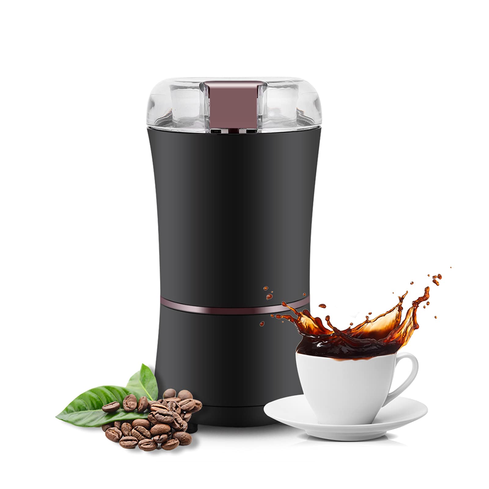 Premium Mini Electric Coffee Grinder - Adjustable Automatic Coffee Bean Grinder for Espresso, French Press & Drip Coffee - Perfect for Grinding Spices, Herbs, Nuts & Grains - Ideal for Home, Office & Travel Use