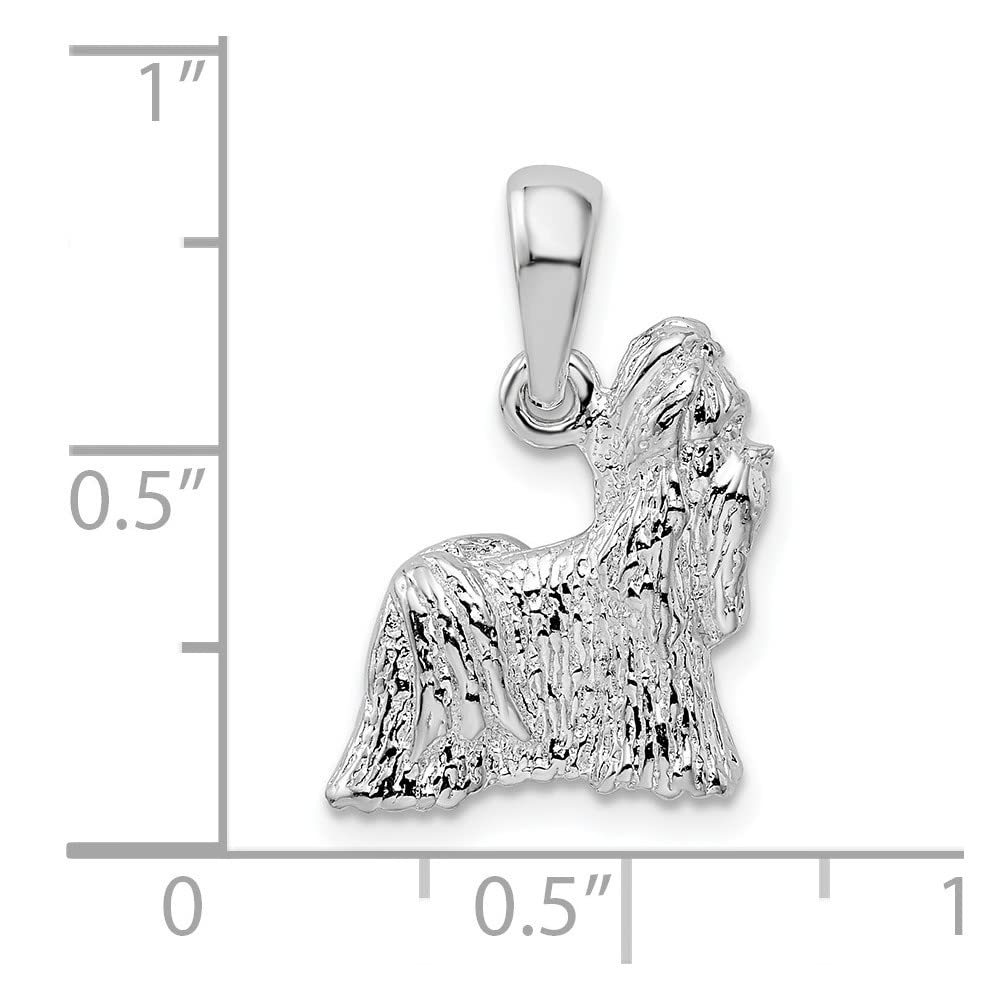 925 Sterling Silver Textured 3D Shih Tzu Dog Pendant Necklace - Handmade Jewelry for Women | Perfect Gift for Dog Lovers, Pet Owners & Animal Lovers | Great for Everyday Wear, Special Occasions & Gifts