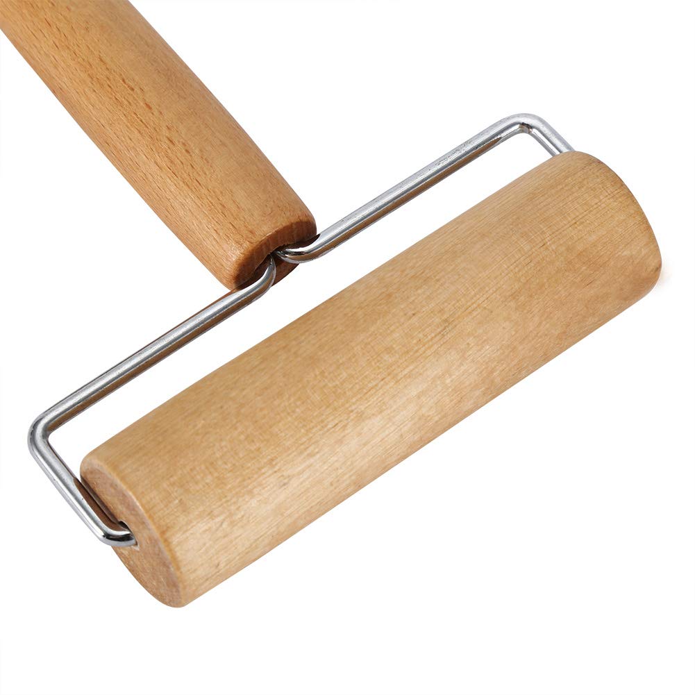 Non-Stick Wooden Pizza Dough Roller - Pastry Rolling Pin for Pizza, Tortilla, Cookies & Clay - Mini Time-Saver Kitchen Tool for Baking, Cooking & Crafting