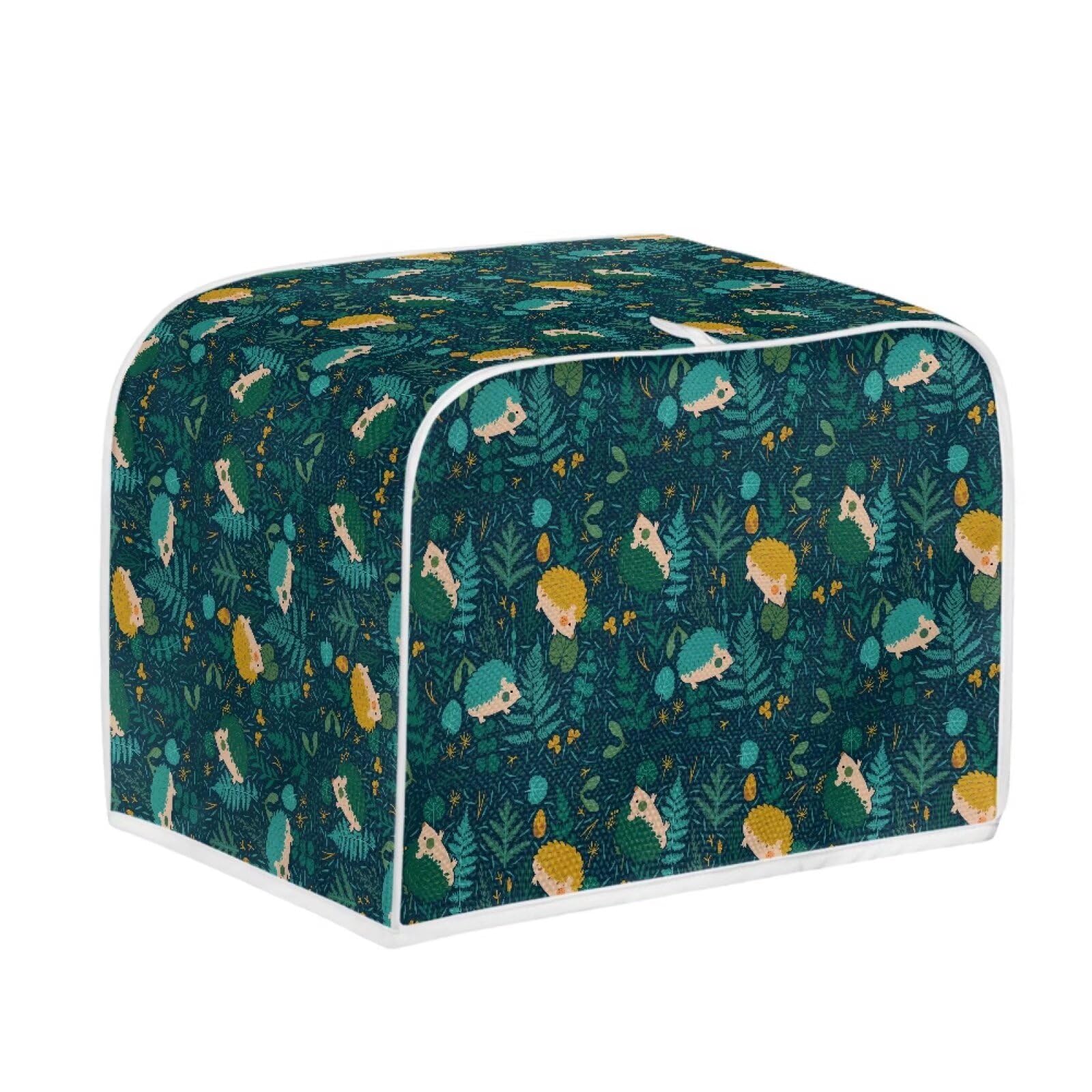 Flowers Hedgehog Printed 4-Slice Toaster Cover - Dustproof Kitchen Appliance Protector for Standard Toasters & Bread Makers | Perfect for Small Kitchen Decor & Countertop Organization