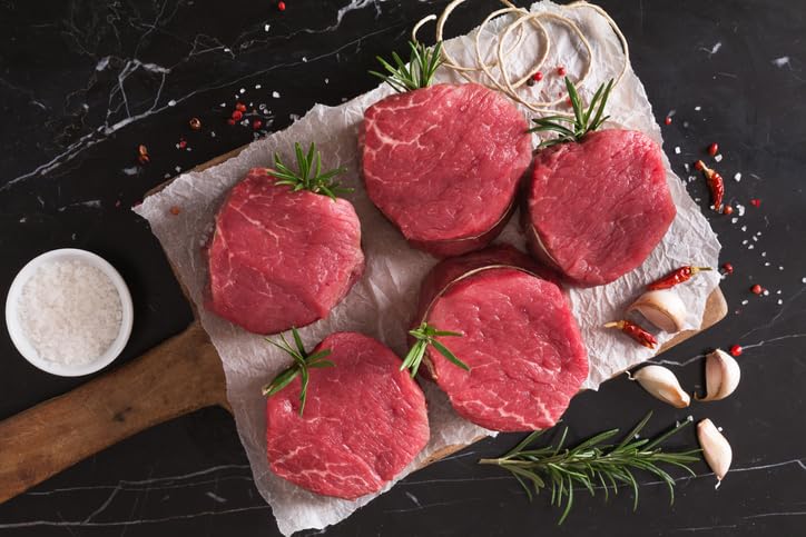 Premium USDA Choice Angus Beef Filet Mignon & Jumbo Shrimp Combo - 2 Pack 6oz Steaks & 1lb Frozen Seafood for Grilling, Dinner Parties & Gourmet Meals