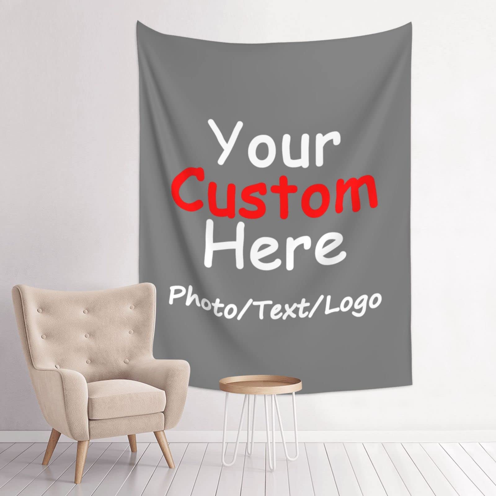 Custom Printed Tapestry Backdrop - Personalized Wall Art with Text & Image - 29x37 Inch Wedding, Birthday Party Decor | Perfect for Photo Booths, Stage Backgrounds & Home Decor