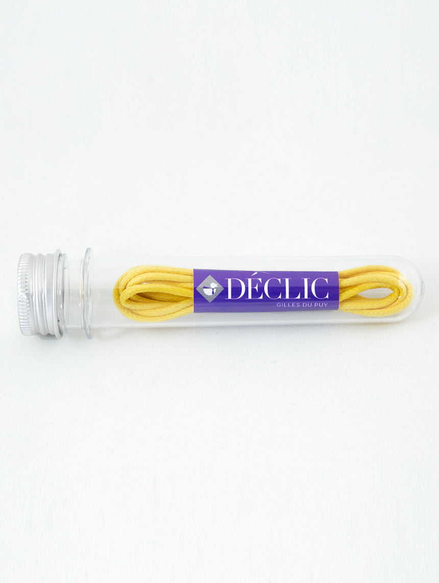 DÉCLIC Shoelaces - Bright Yellow Round Cotton Laces for Sneakers & Casual Shoes - Perfect for Running, Walking & Everyday Wear