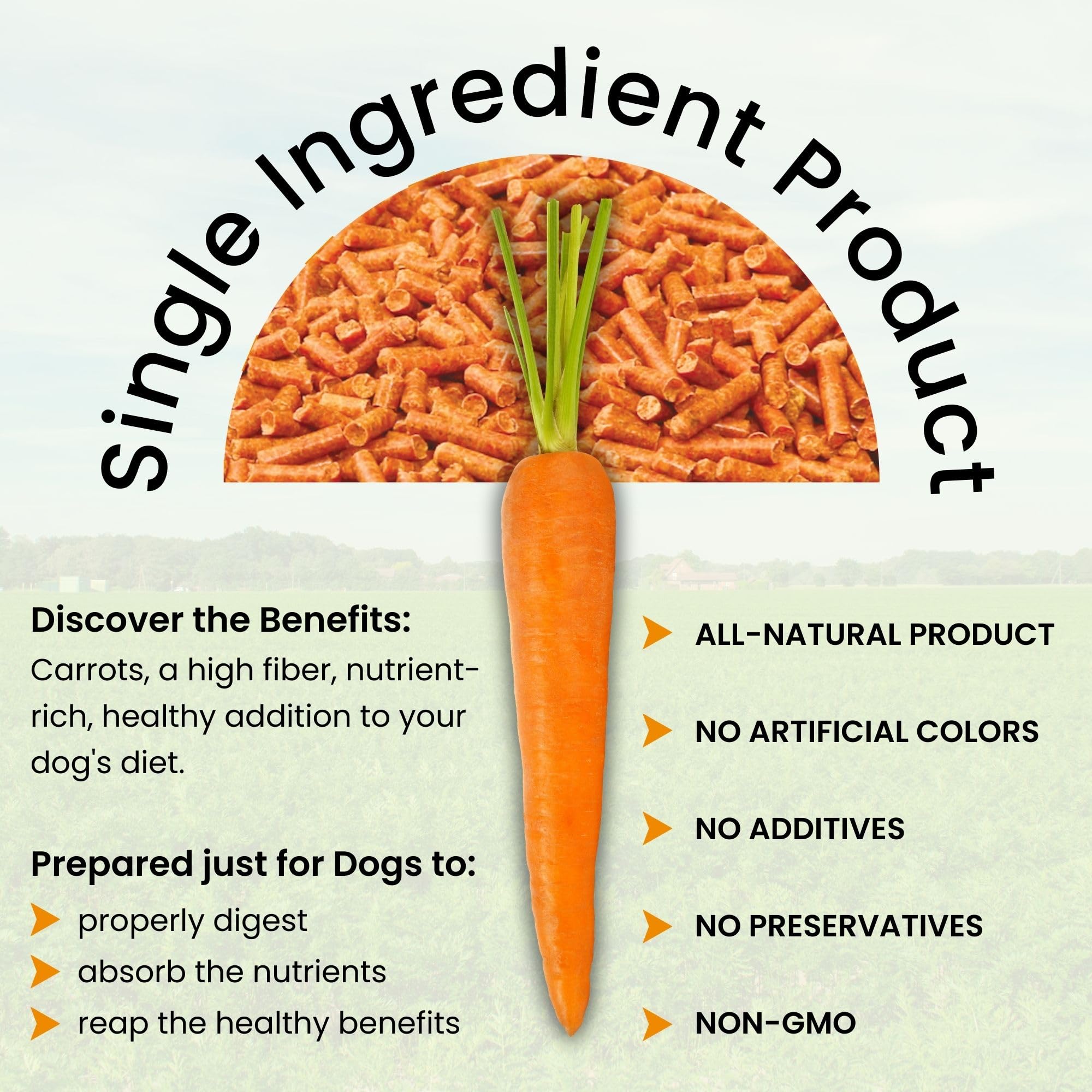 Olewo Original Dehydrated Carrots for Dogs – Fiber-Rich Digestive Support, Natural Skin & Coat Supplement, Multivitamin & Probiotic Dog Food Topper for Picky Eaters, 1 lb – Perfect for Gut Health & Firm Stools in Sensitive or Senior Dogs