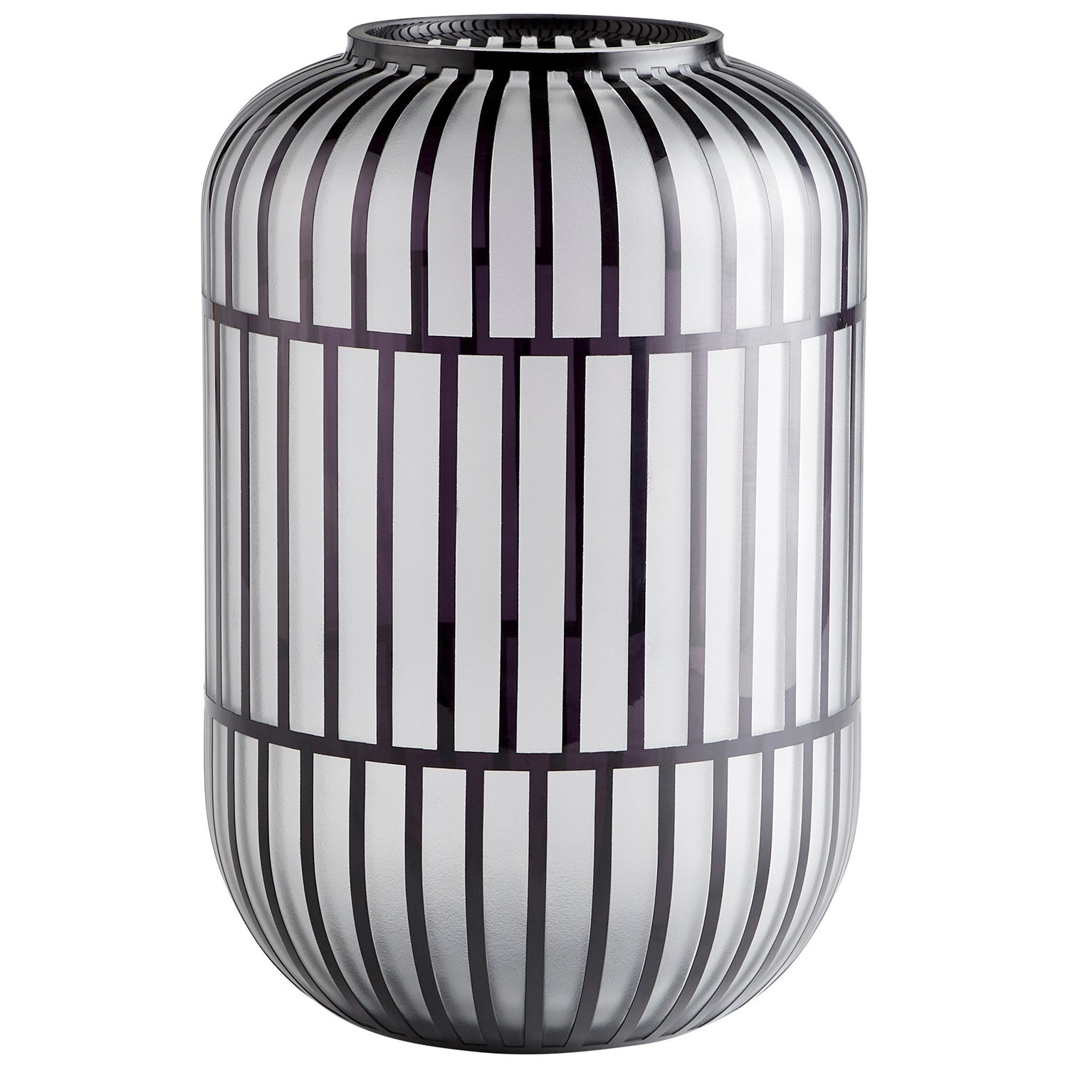Cyan Design 10872 Extra Large Black Lined Up Vase - Perfect for Modern Home Decor, Wedding Centerpieces & Office Elegance