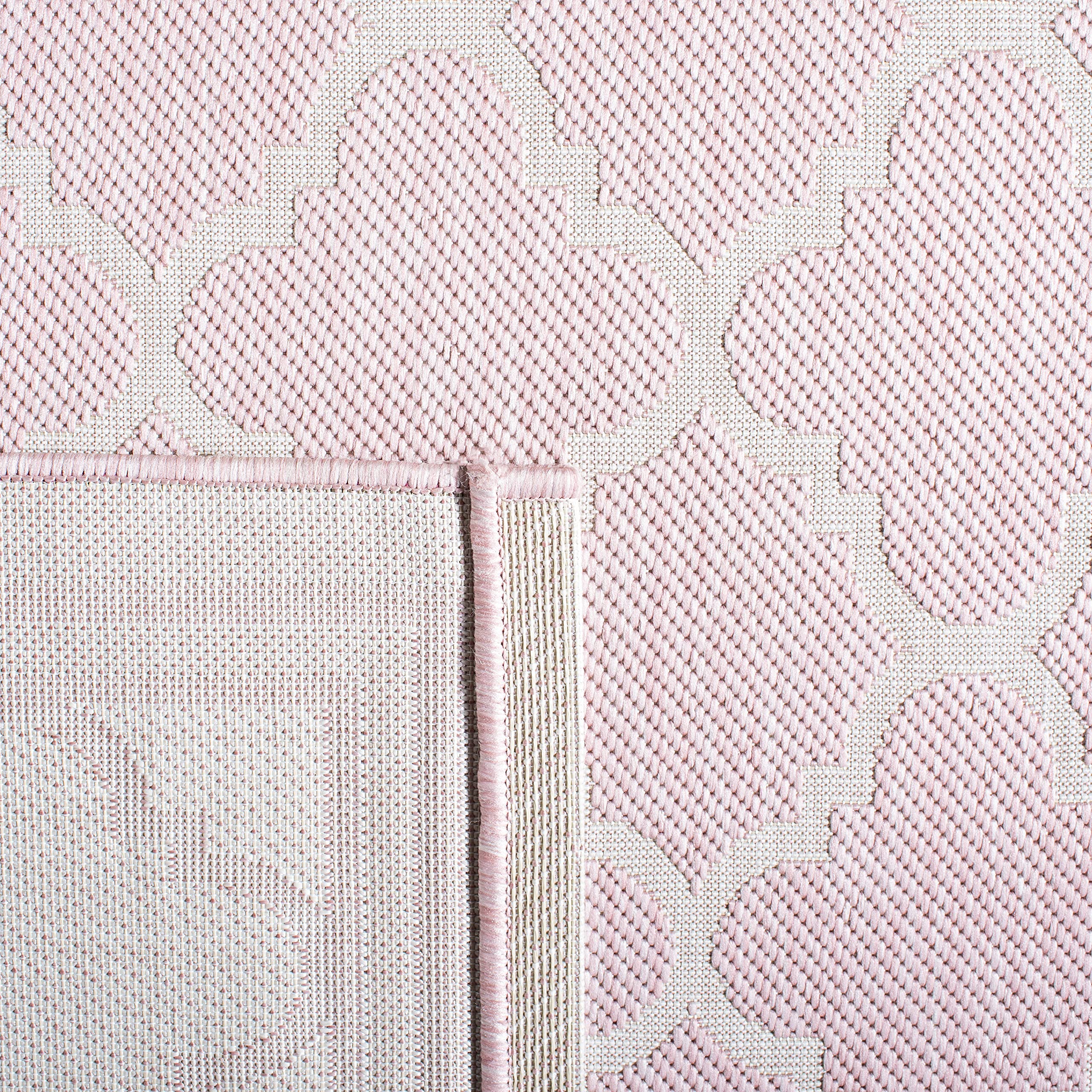 SAFAVIEH Courtyard Collection 8' x 10' Pink Beige Indoor Outdoor Waterproof Rug - Easy Clean Non-Slip Area Rug for Patio, Backyard, Mudroom, Deck & Poolside (CY8918)