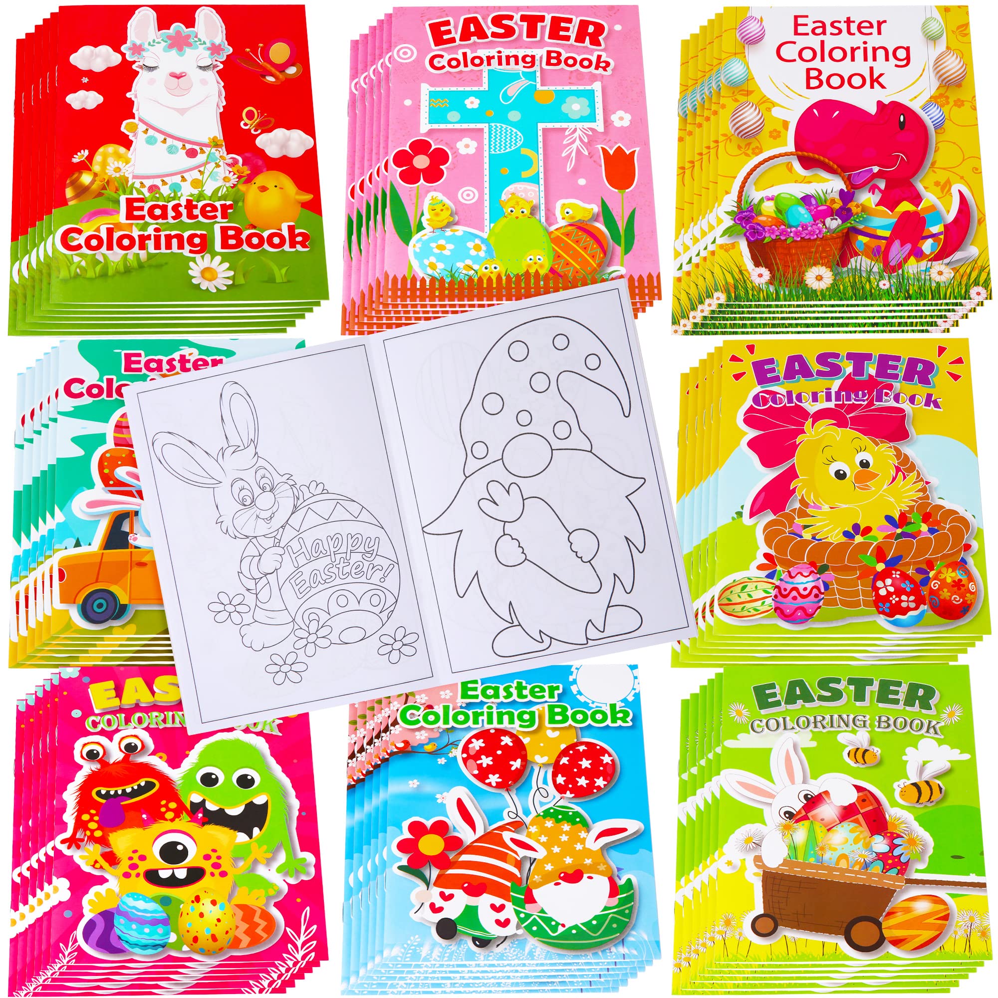 Easter Coloring Books for Kids - 48PCS Easter Egg Basket Stuffer Gifts, Easter Activity Books Bulk for Classroom Party Favors & School Supplies - Perfect for Easter Baskets, Gift Bags & Holiday Activities