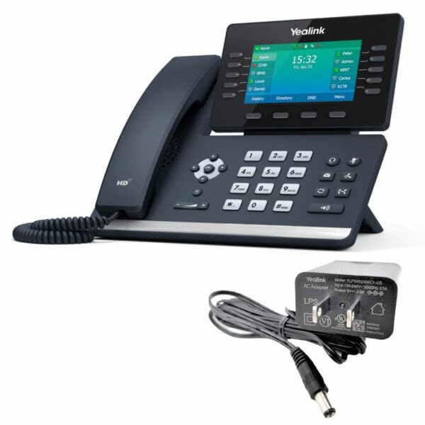 Yealink T54W IP Phone with Power Adapters - HD VoIP Business Phone for Office, Call Center & Remote Work