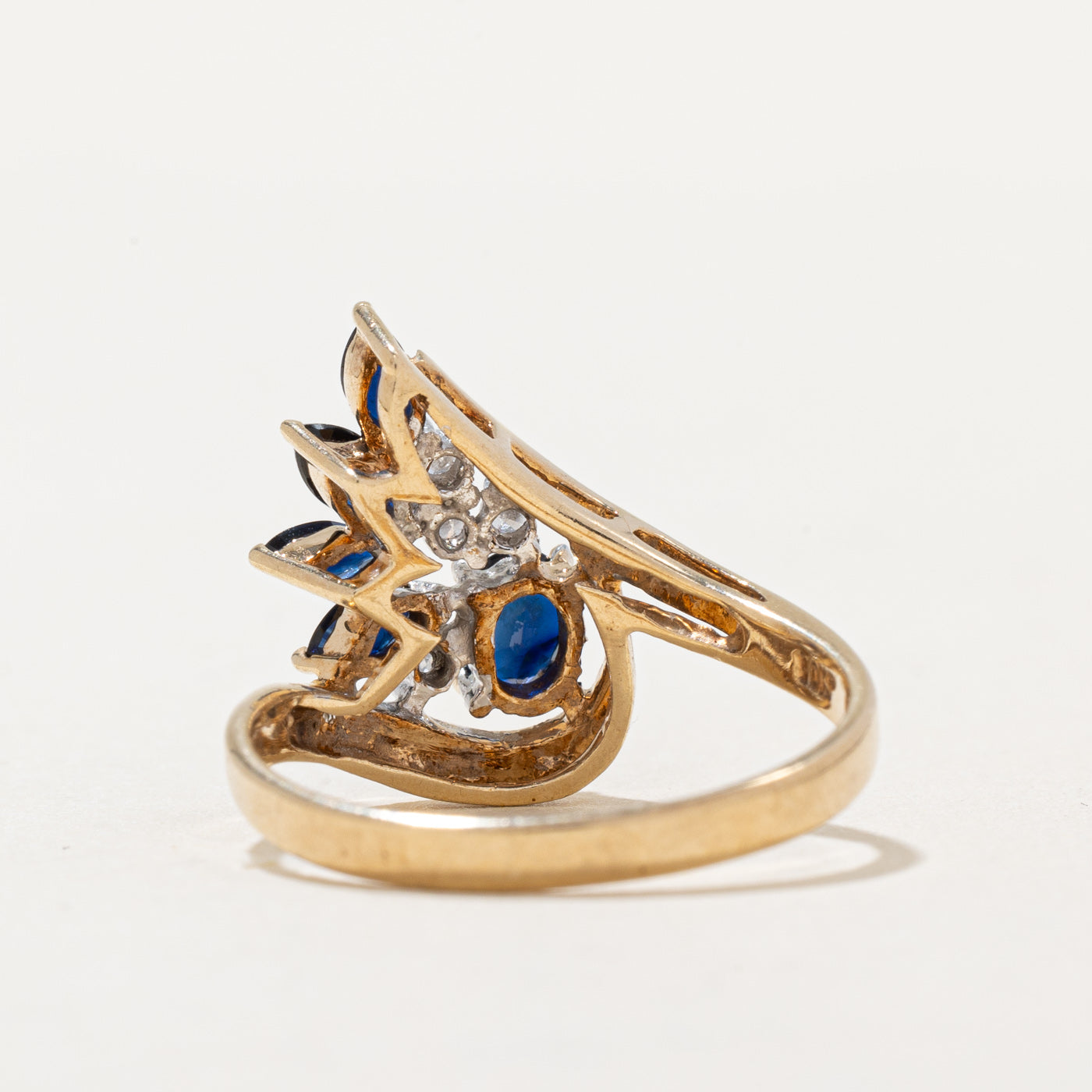 Exquisite 0.48ctw Sapphire & 0.04ctw Diamond Cocktail Ring - Size 7 | Elegant Women's Jewelry for Parties, Weddings & Special Occasions
