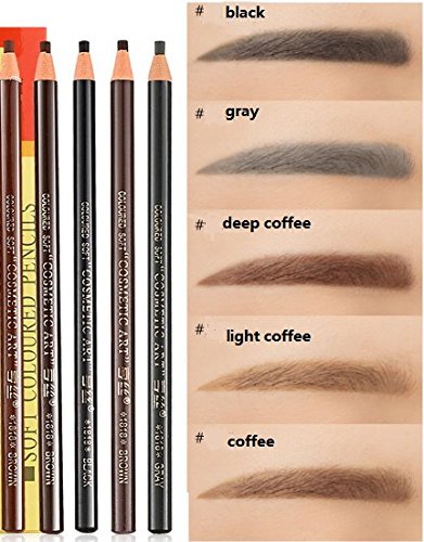 WOIWO 5-Piece Eyebrow Pencil Set - Ultra Fine Sharpening, Waterproof & Sweatproof Eyebrow Makeup Kit with Brush | Perfect for Daily Makeup, Salon Use & Travel Beauty Essentials