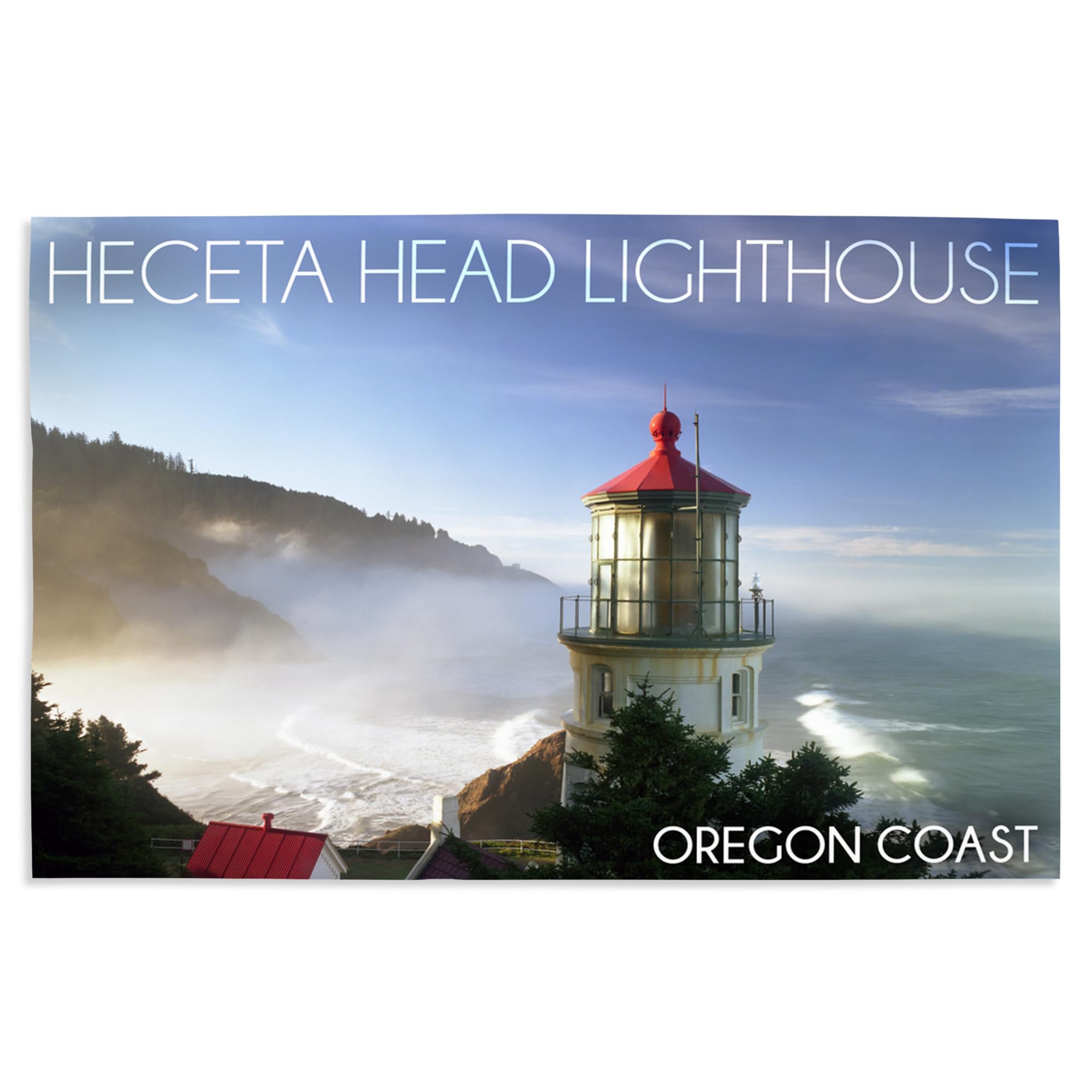 Heceta Head Lighthouse Oregon Coast Art Print - 16x24 Inch Giclee Wall Decor for Living Room, Bedroom & Office | Lantern Press Premium Quality