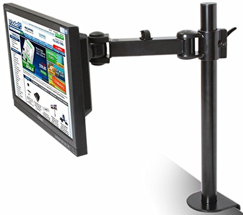 MonMount MDM001A Articulating Computer Monitor Desk Mount - Black | Adjustable VESA Mount for 13-32