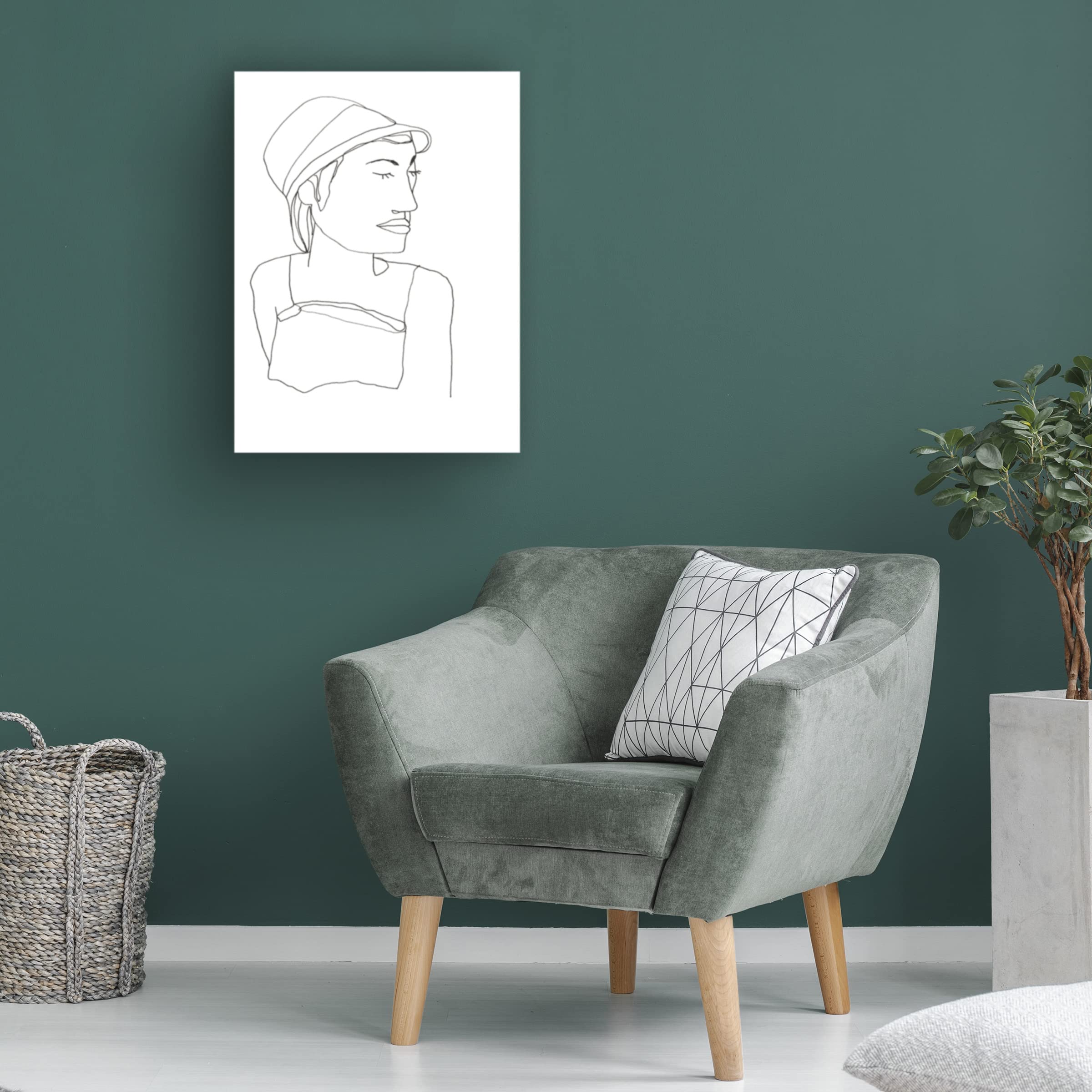 Trademark Fine Art 'Contour Face III' Abstract Canvas Wall Art Print by June Erica Vess - Modern Home & Office Decor for Living Room, Bedroom or Gallery