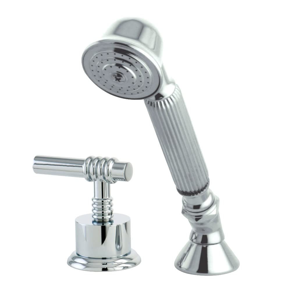 Kingston Brass KSK2361MLTR Polished Chrome Deck Mount Hand Shower with Diverter for Roman Tub Faucet, 8