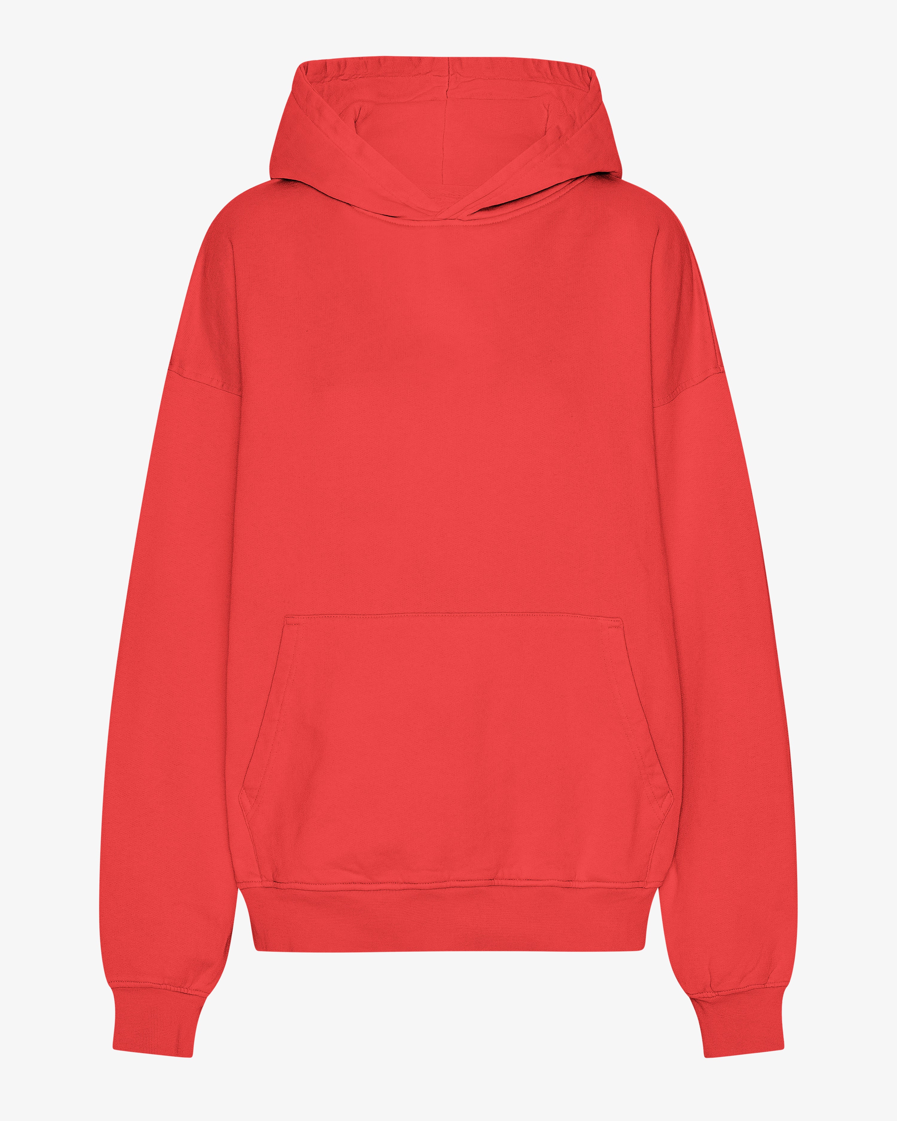Organic Oversized Hoodie - Red Tangerine Color | Cozy Unisex Pullover Sweatshirt | Perfect for Casual Wear, Lounge & Outdoor Activities