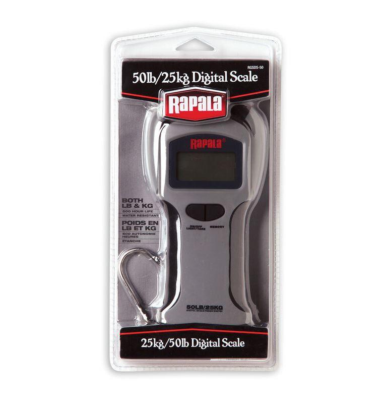 Rapala RGSDS 50 Digital Fishing Scale 50lb Capacity - Portable Handheld Fish Weighing Device for Anglers, Boat Fishing & Outdoor Sports