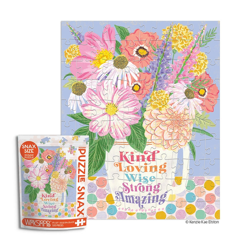 Kind Loving Strong - 100 Piece Jigsaw Puzzle for Adults & Teens | Family Game Night, Stress Relief & Home Decor