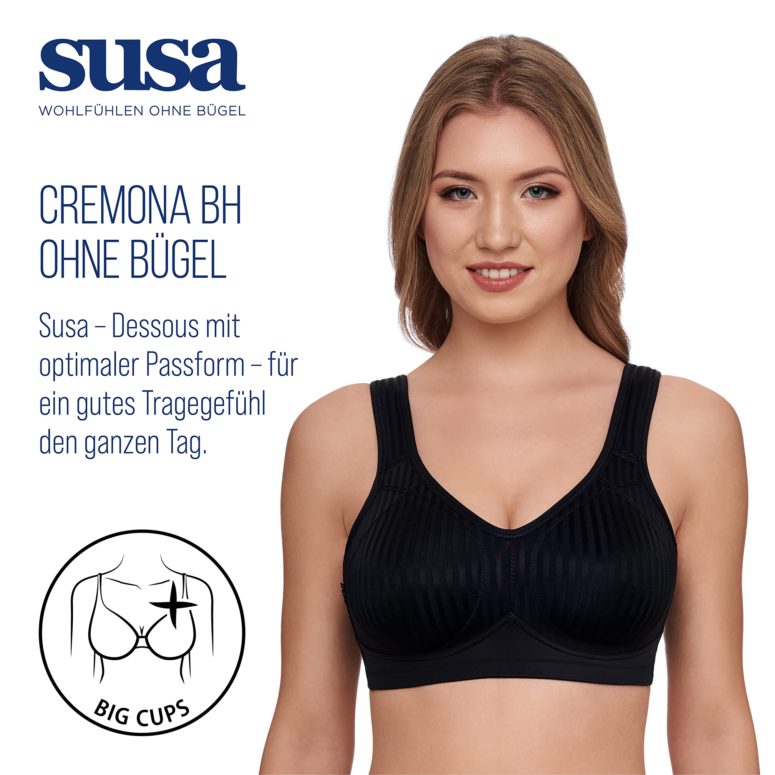 Wireless Comfort Bra for Women - Soft Non-Wired Support Bra Size 34-42 B-H Cup | Perfect for Yoga, Sleep & Everyday Wear