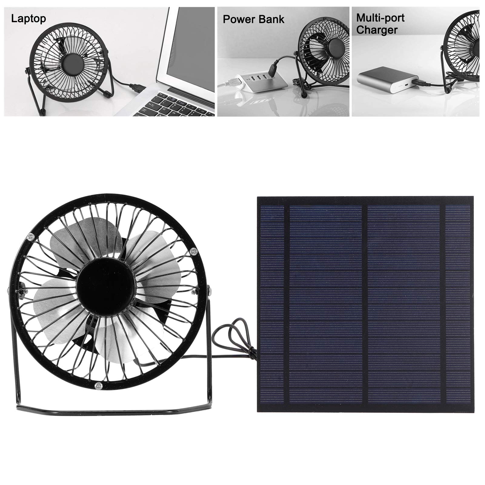 TOPINCN 5W Solar Powered Fan - Mini Portable Cooling Fan with Photovoltaic Solar Panel for Home, Attic, Greenhouse, RV & Roof - Perfect for Outdoor, Camping & Emergency Use