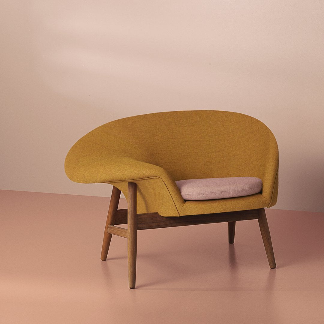 Hans Olsen Fried Egg Chair - Mid Century Modern Lounge Chair with Ottoman, Warm Nordic Design for Living Room, Bedroom & Office - Cozy Reading Nook & Conversation Piece