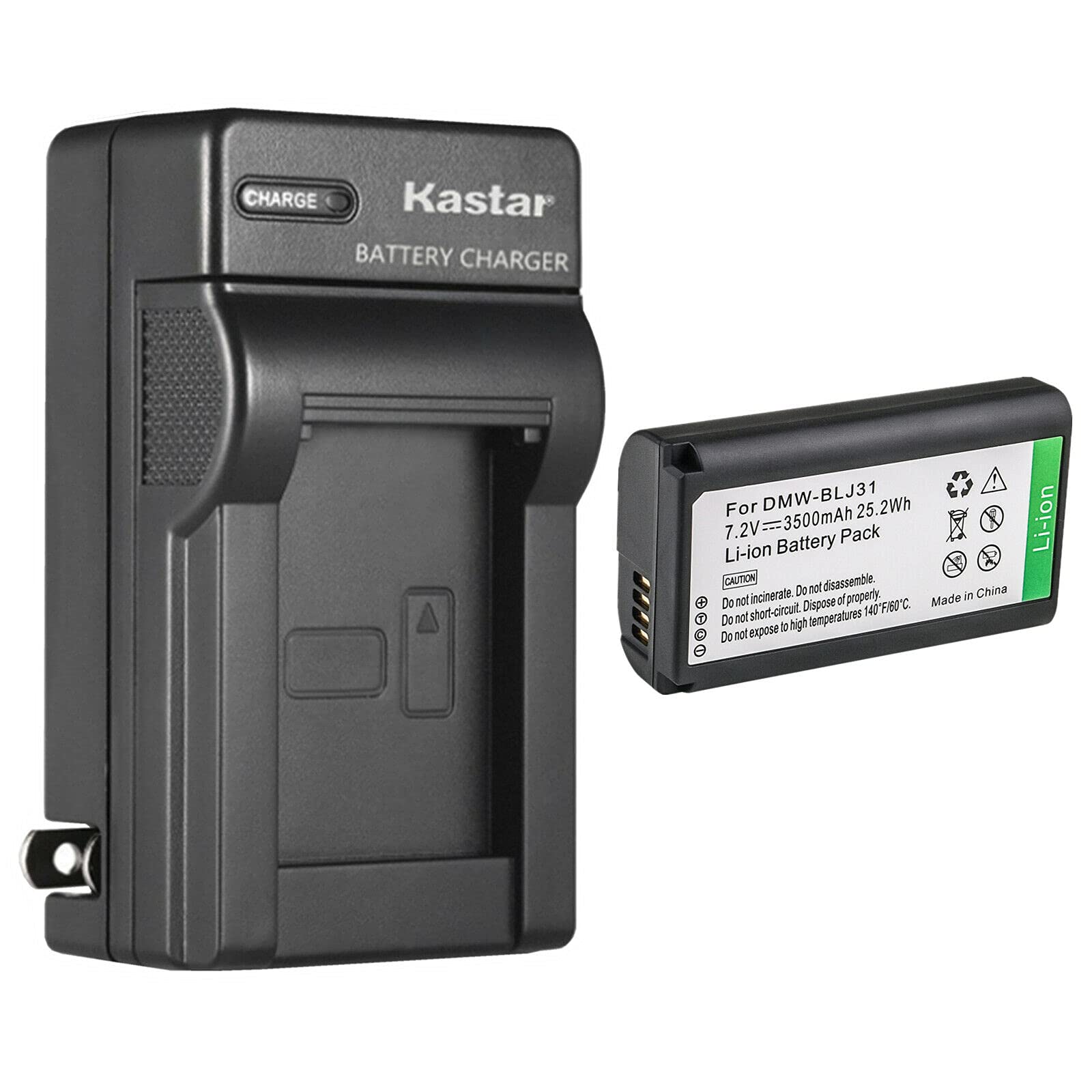 Kastar Replacement Battery & AC Wall Charger Kit for Panasonic DMW-BLJ31/DMW-BLJ31e - Compatible with LUMIX S1/S1R/S1H & DMW-BGS1R Cameras - Perfect for Travel, Photography & Professional Videography