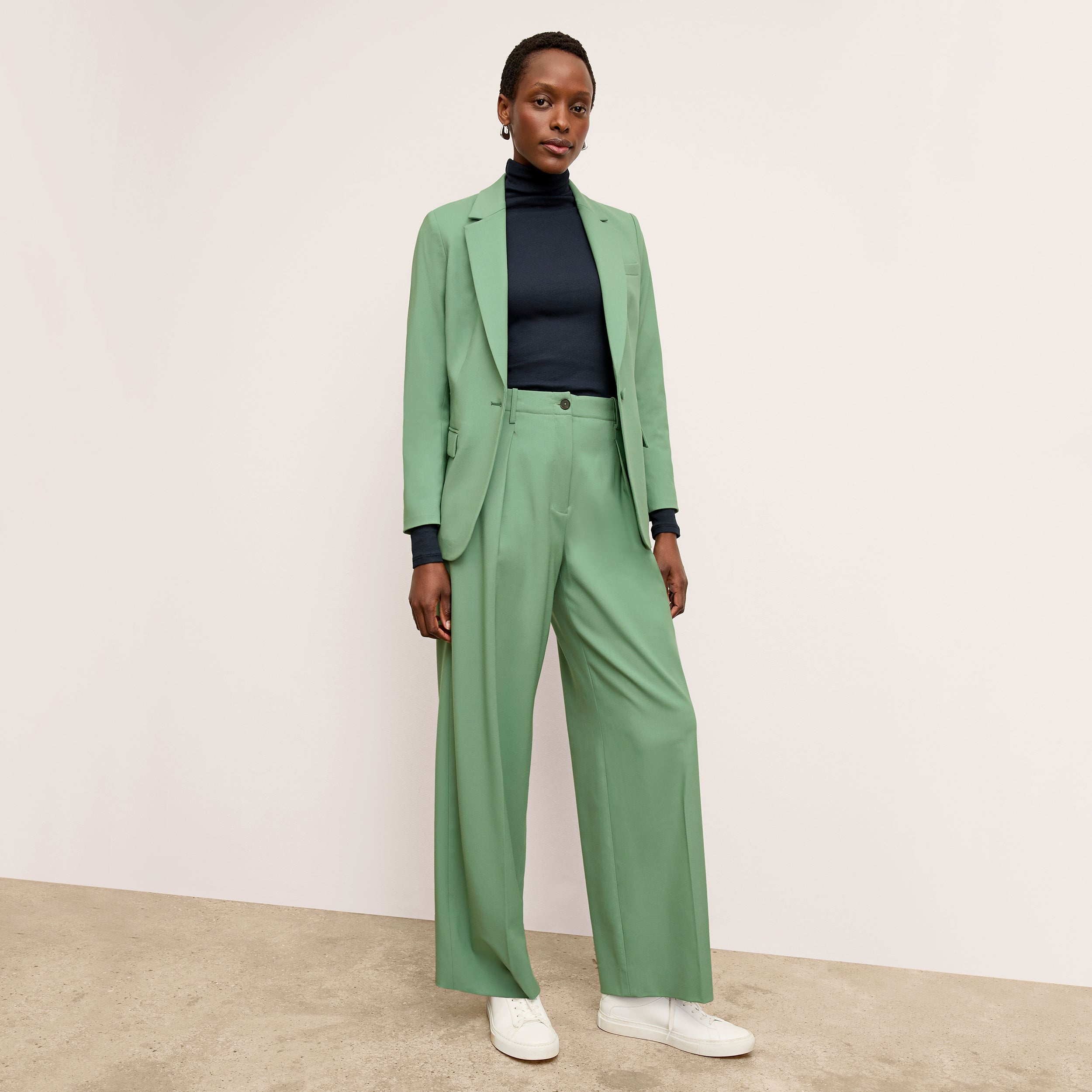 Zuri Pant Washable Wool Twill Pants - Parisian Green | Comfortable & Stylish Women's Trousers for Office, Travel & Casual Wear