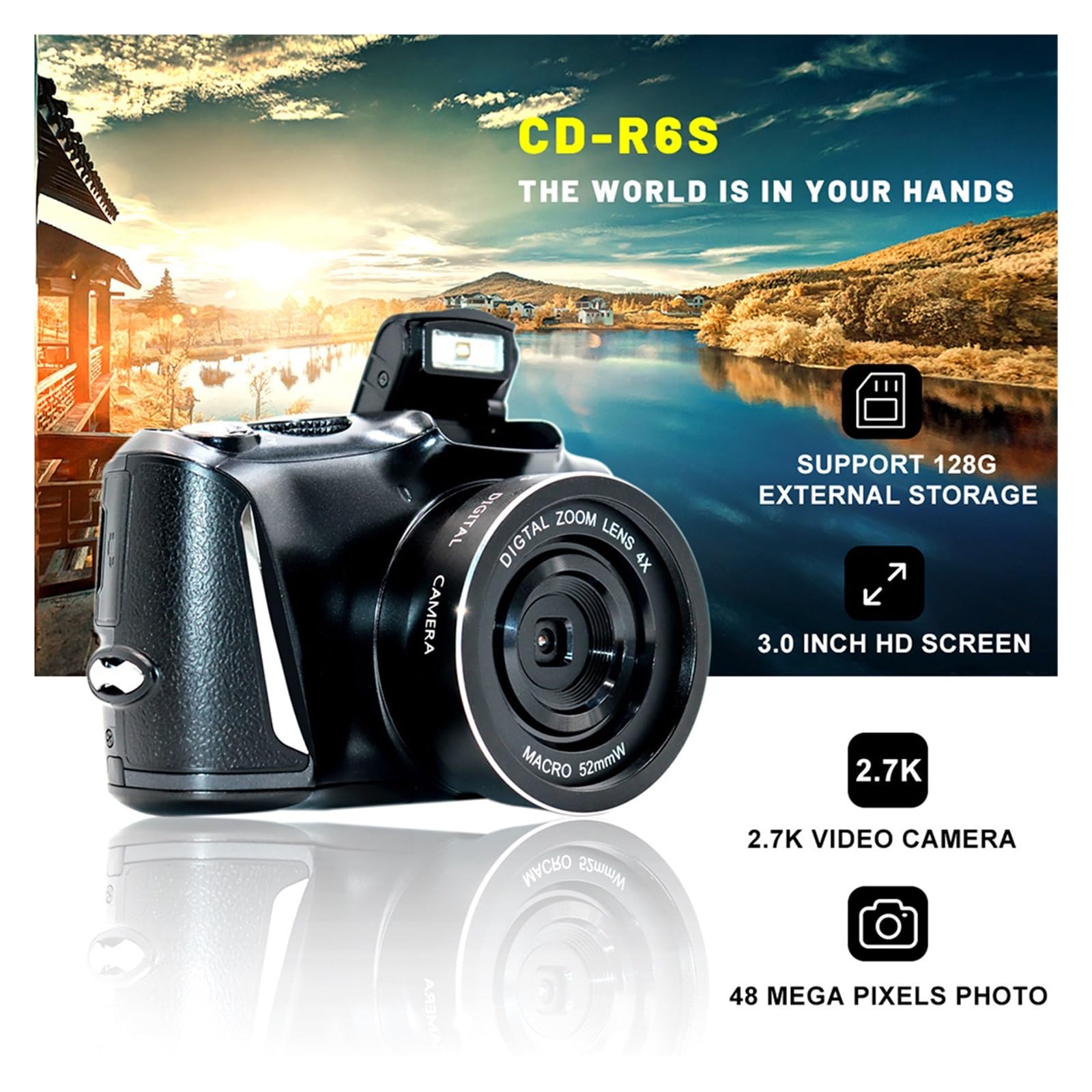 MZZYG 2.7K WiFi Vlogging Camera with 16X Digital Zoom - YouTube Video Camera for Travel, Vlogging & Content Creation | Perfect for Beginners & Travel Bloggers