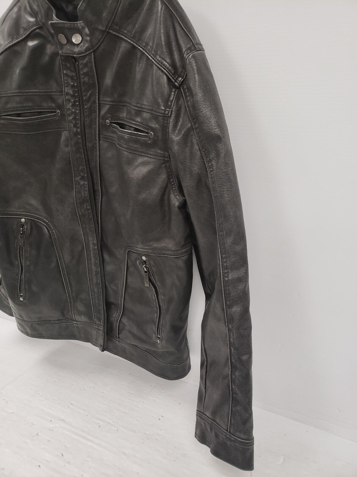 MotoGear Genuine Leather Jacket for Men - Size Large - Motorcycle Riding, Casual Wear & Outdoor Adventures