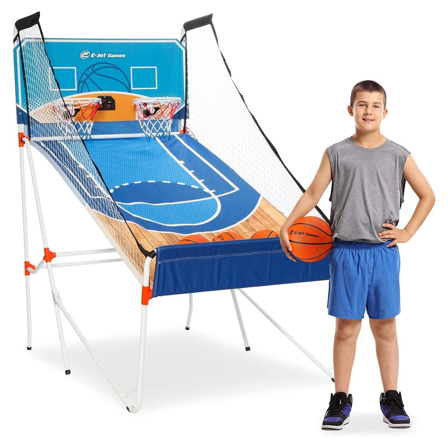 16-in-1 Basketball Arcade Game Set - Dual Shot Hoop for Kids & Teens | Indoor Sports Toy Gift for Boys & Girls | Perfect for Birthday Parties, Game Rooms & Family Fun (Blue, Model EIR047332022)