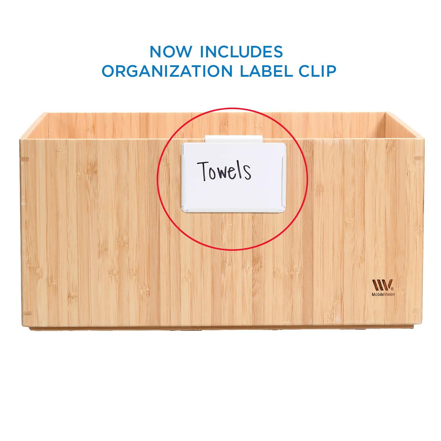 MobileVision Bamboo Storage Box - 14”x11”x6.5” Durable Organizer Bin with Handles, Stackable for Toys, Bedding, Clothes & Baby Essentials | Perfect for Nursery, Closet, Office & Craft Room Organization