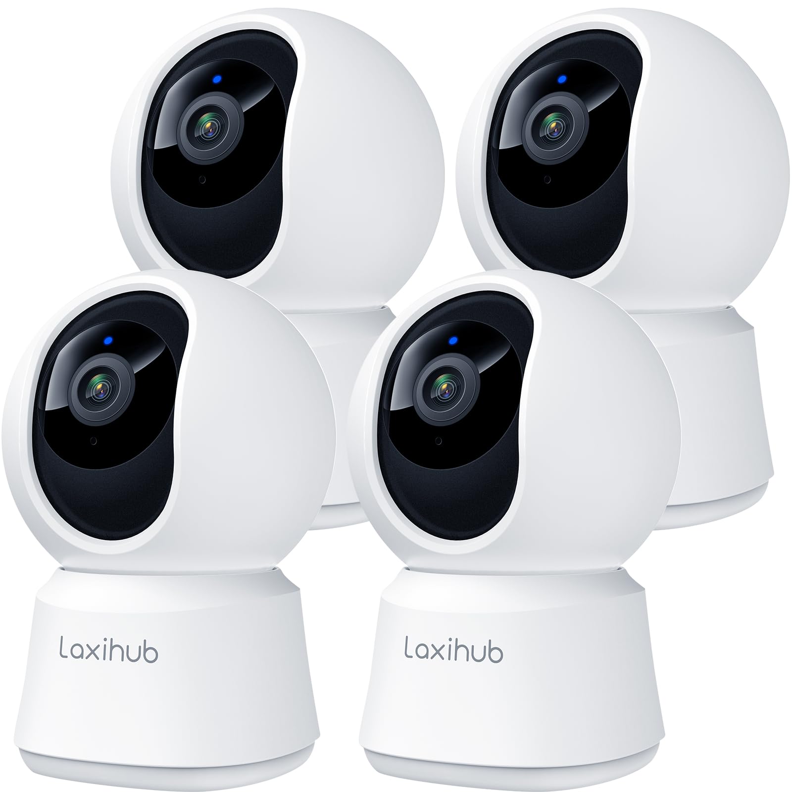 Arenti Laxihub 360° 2K Pet Camera 4 Pack - Indoor Security Camera with Motion Tracking, Pan/Tilt, Night Vision & Two-Way Audio | Baby Monitor & Pet Cam | Works with Alexa | Perfect for Home Security, Pet Monitoring & Baby Care (P2T 4PC)