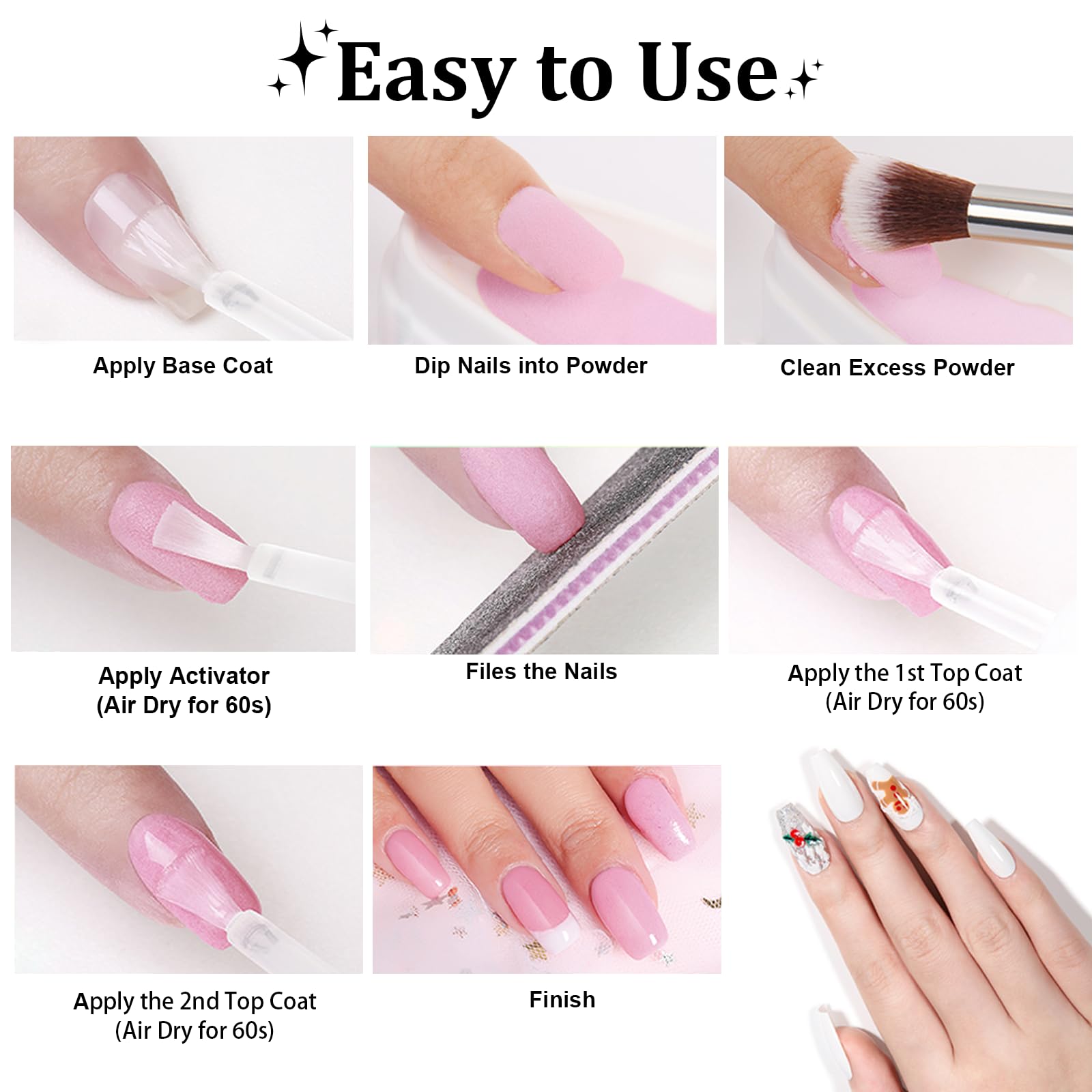 Glitter Pink Dip Powder for Nails - 1 Oz/28g No Lamp Needed, Spring & Summer Dip Nail Kit, Gel-Like Shine & Natural Dry Finish - Perfect for Nail Salon & DIY Manicures at Home