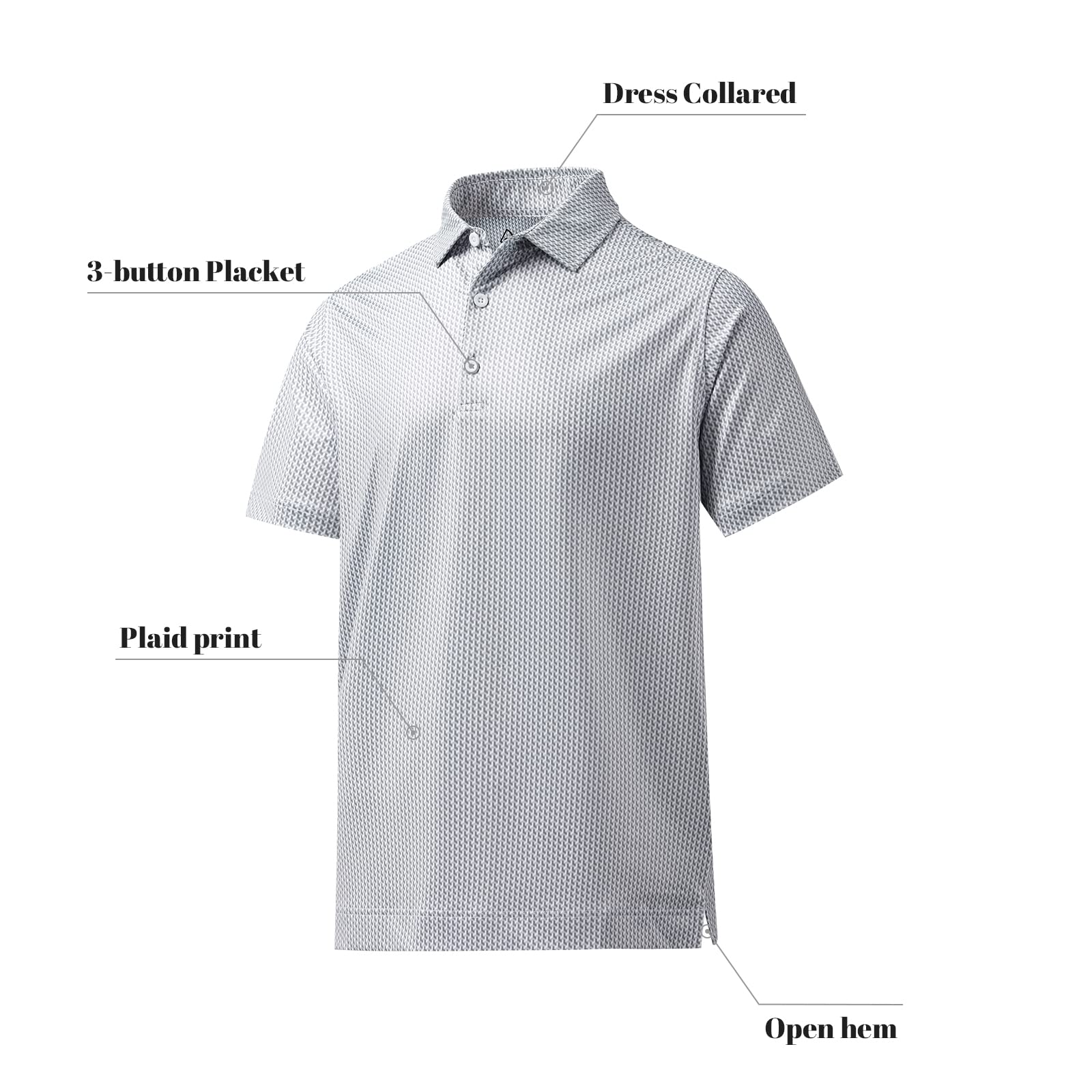 DEOLAX Men's Fashion Print Golf Polo Shirts - Quick Dry, Moisture Wicking, Short Sleeve, Funny Design - Perfect for Golf, Casual Wear & Outdoor Activities