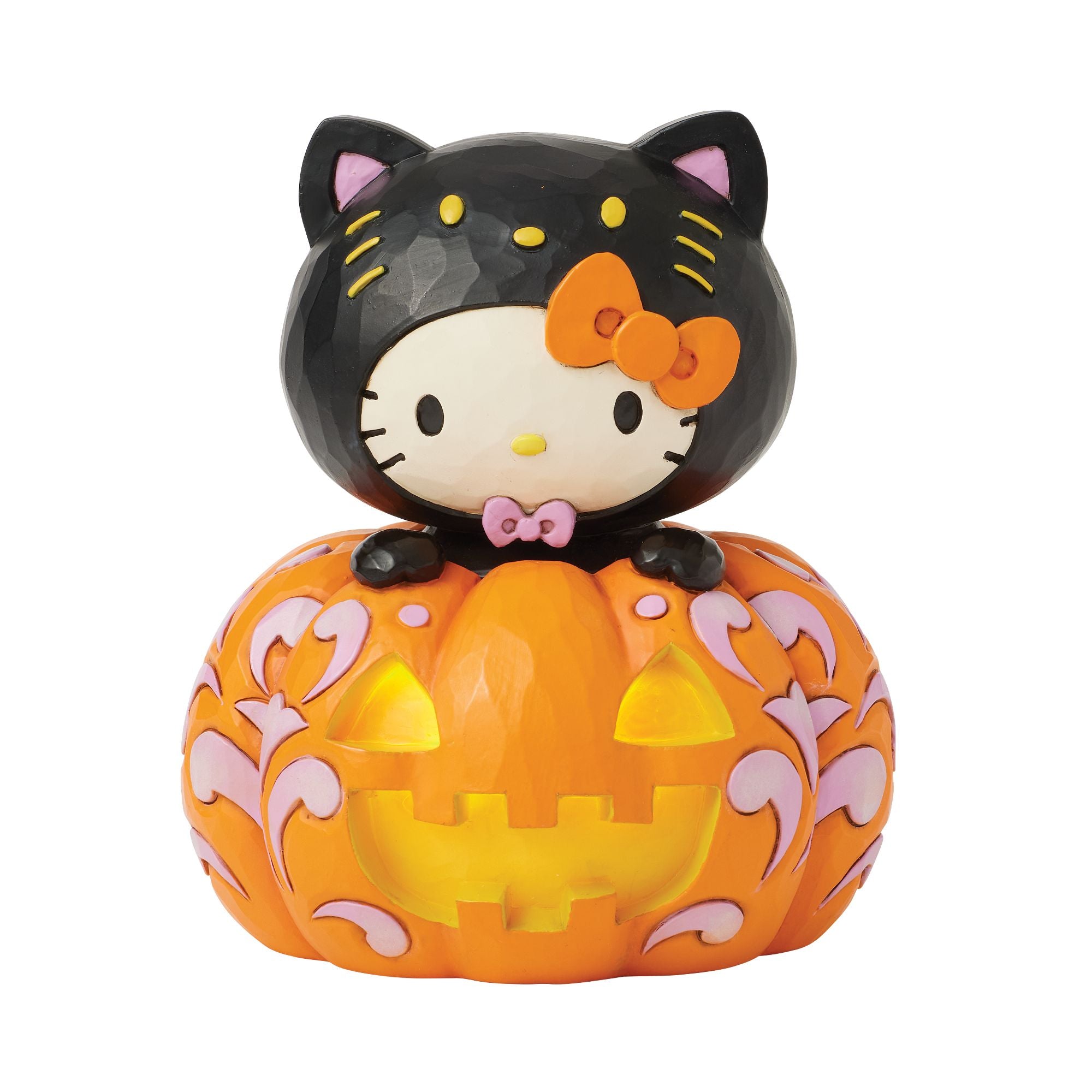 Hello Kitty Black Cat Pumpkin Plush Toy - Cute Kawaii Halloween Decor & Gift for Kids, Girls, Fans - Perfect for Home, Party, Cosplay & Photo Props