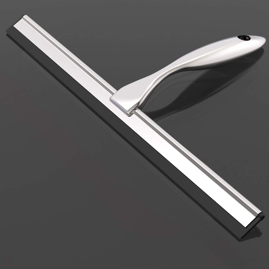 14 Inch Grey Shower Squeegee - Perfect for Shower Doors, Bathroom Mirrors, Tiles & Car Windows | Streak-Free Cleaning for Glass, Windows & Smooth Surfaces