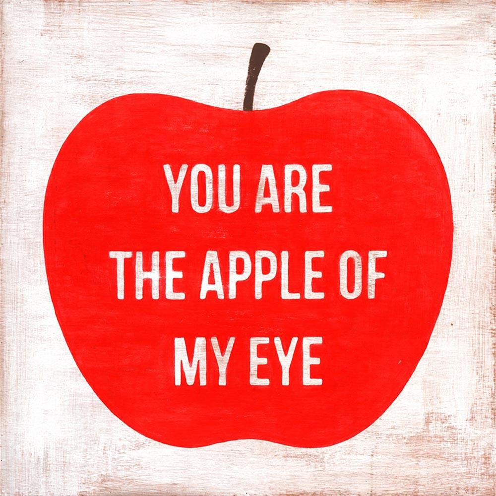 You Are The Apple Of My Eye Art Print - Romantic Wall Decor for Bedroom, Living Room & Office - Unique Gift for Couples, Anniversaries & Valentine's Day