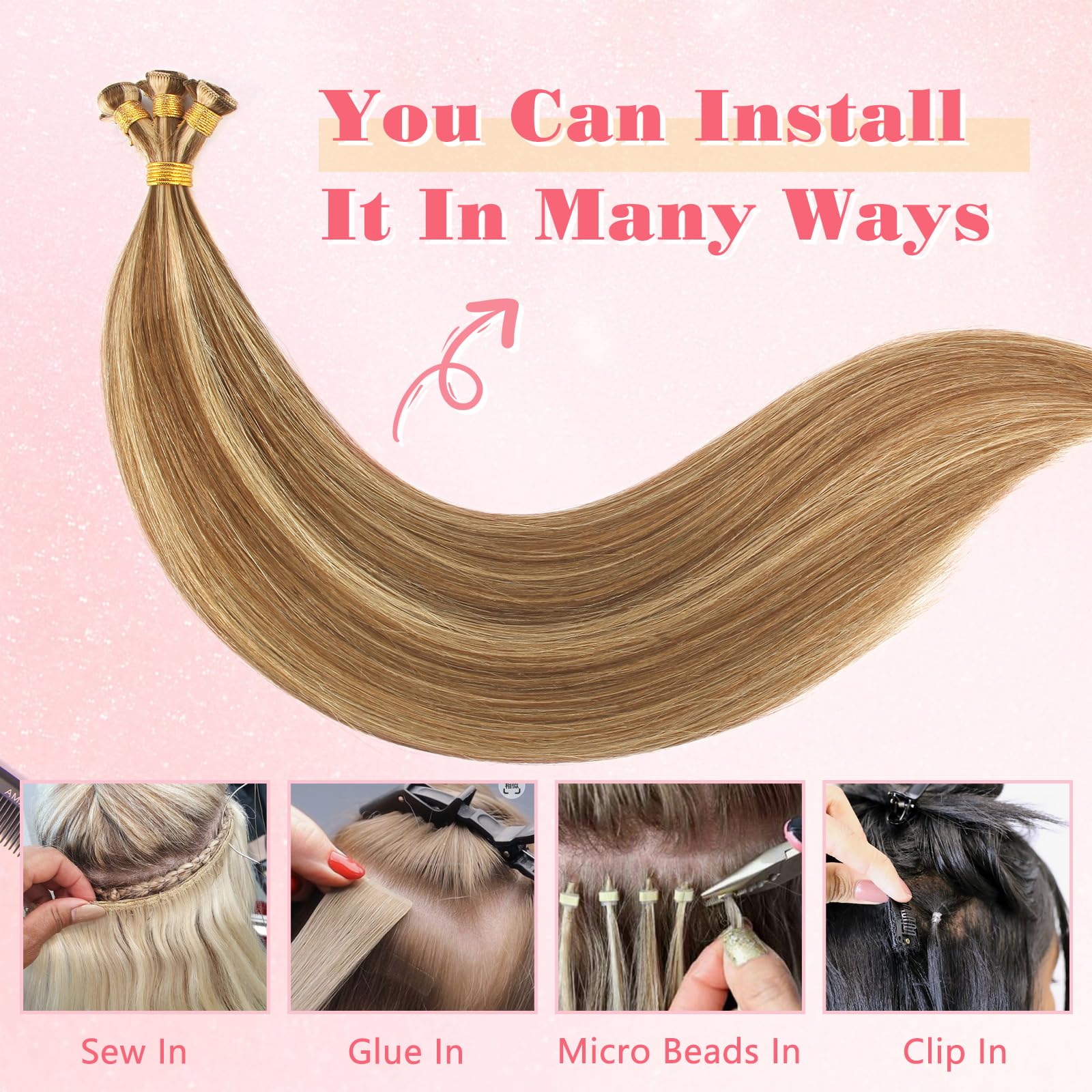 ABH AMAZINGBEAUTY Sew-In Human Hair Extensions - 20