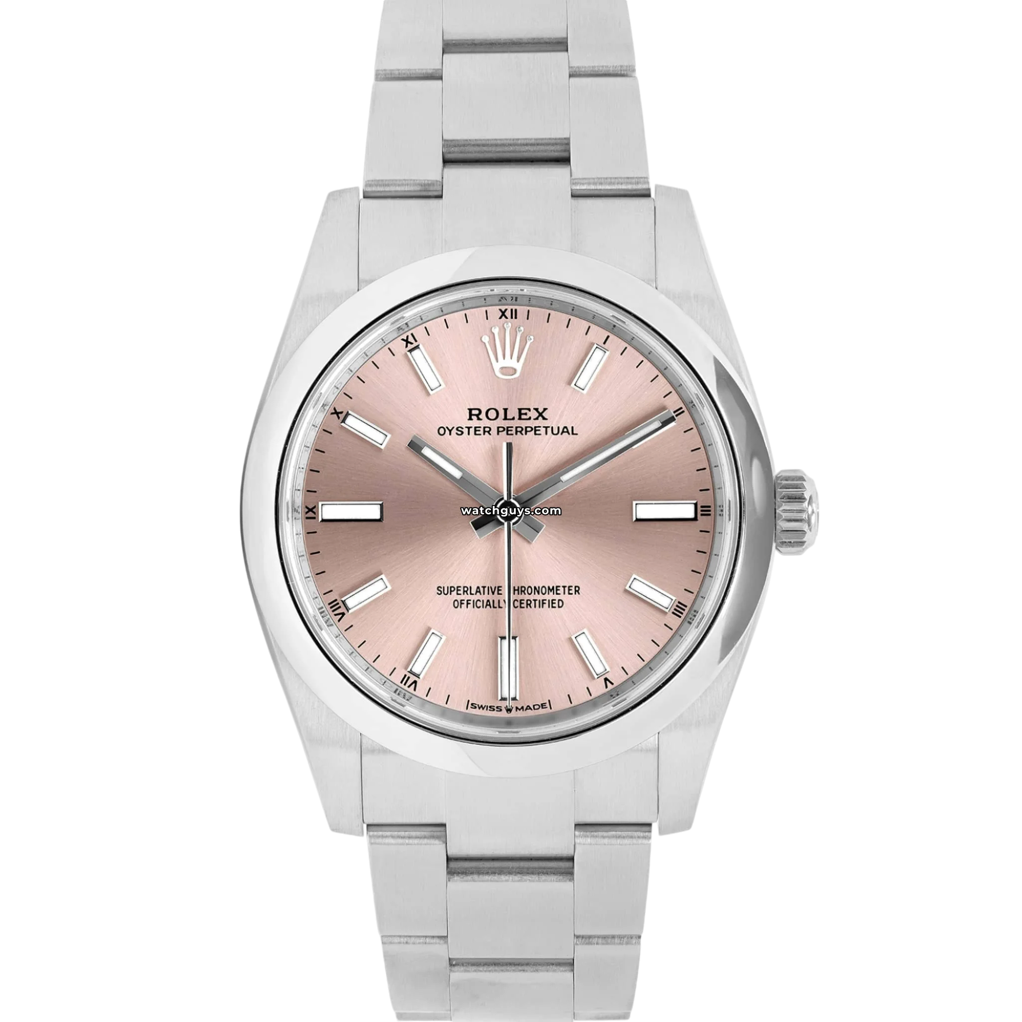 Authentic Rolex Oyster Perpetual 124200 Watch - 34mm Pink Dial Stainless Steel Luxury Timepiece for Men & Women | Perfect for Business Meetings, Formal Events & Everyday Wear