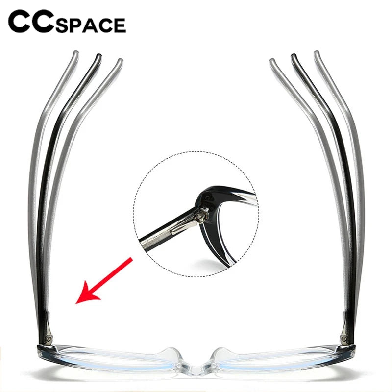 CCspace Women's Full Rim Small Oval Polycarbonate Eyeglasses Frame 301422 - Lightweight & Durable for Work, Reading & Everyday Use