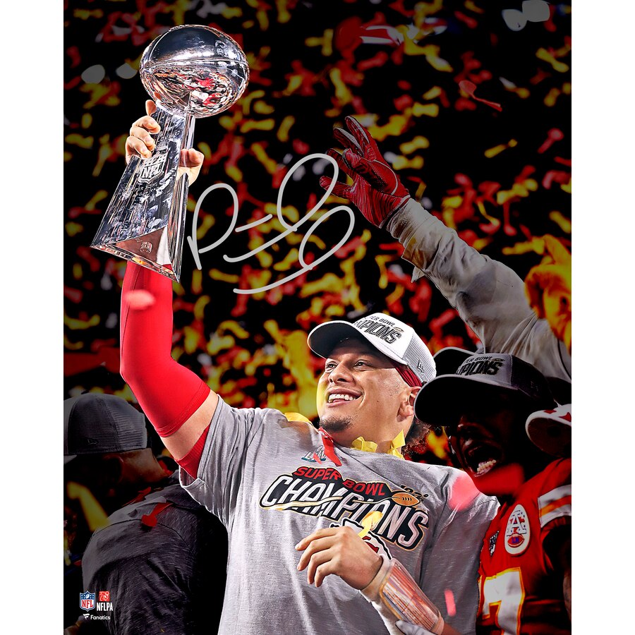 Patrick Mahomes Autographed Kansas City Chiefs Super Bowl LIV Champions 16x20 Photo - Limited Edition Signed Memorabilia for NFL Fans, Sports Collectors & Home Decor