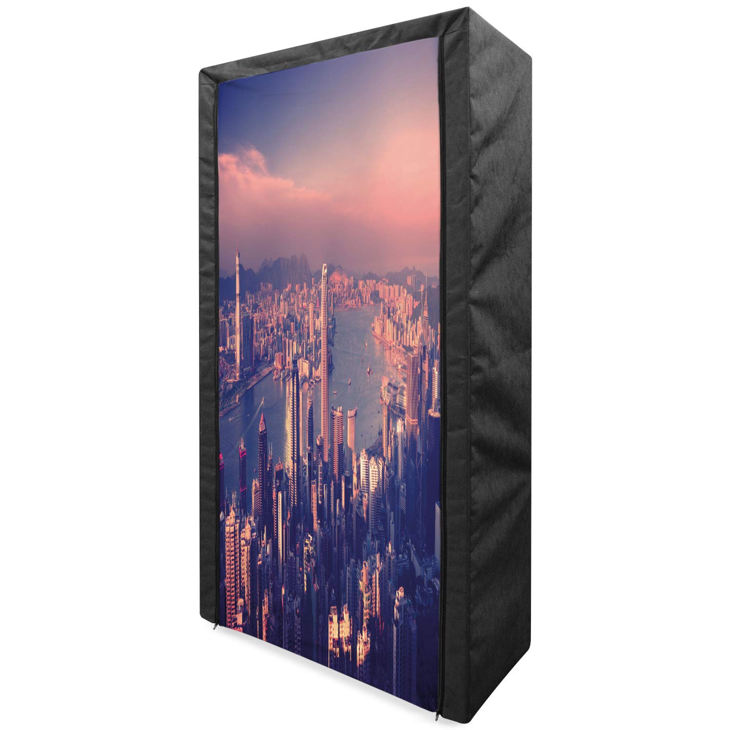 Ambesonne Portable Fabric Wardrobe with Shelves - 33.5