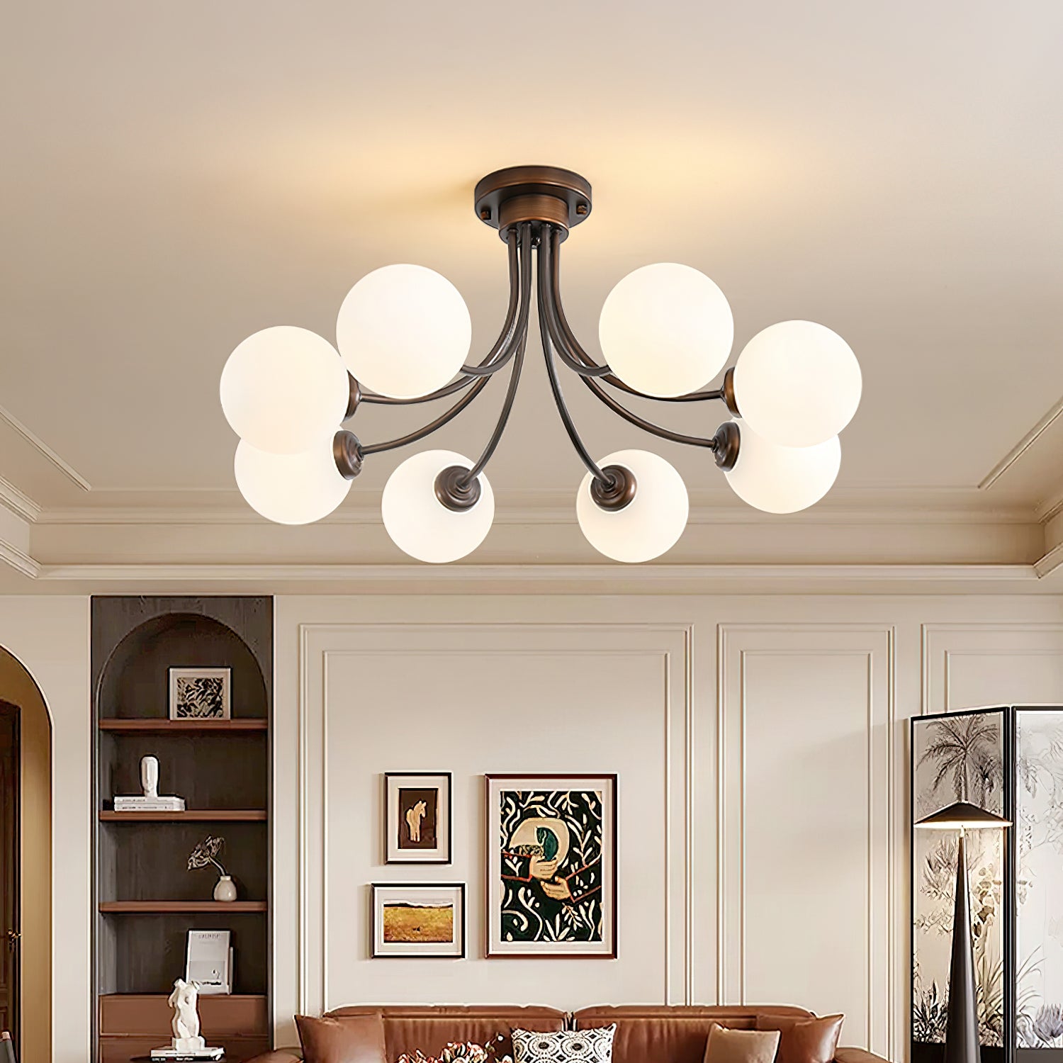 Modern Fairfax Bubble Ceiling Lamp - LED Flush Mount Lighting Fixture for Bedroom, Living Room & Dining Room - Stylish Home Decor with Soft Ambient Glow