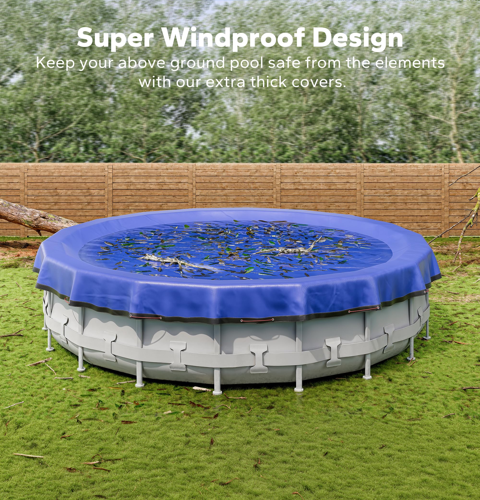 2024 Upgraded 28 ft Round Winter Pool Cover for Above Ground Pools - Heavy Duty 420D Extra Thick Material with 4ft Overlap, Includes Winch & Cable - Perfect for Winter Protection and Seasonal Pool Maintenance