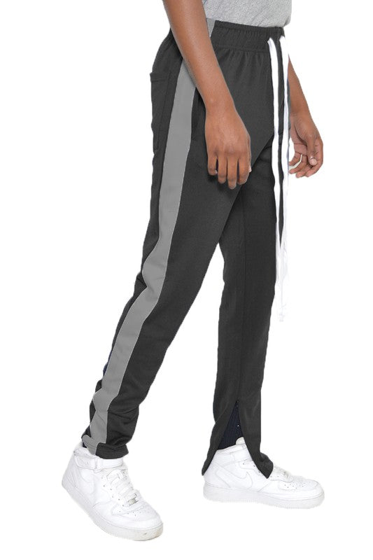 Men's Single Stripe Track Pants - Comfortable Athletic Joggers for Running, Gym & Casual Wear | Lightweight Breathable Workout Pants