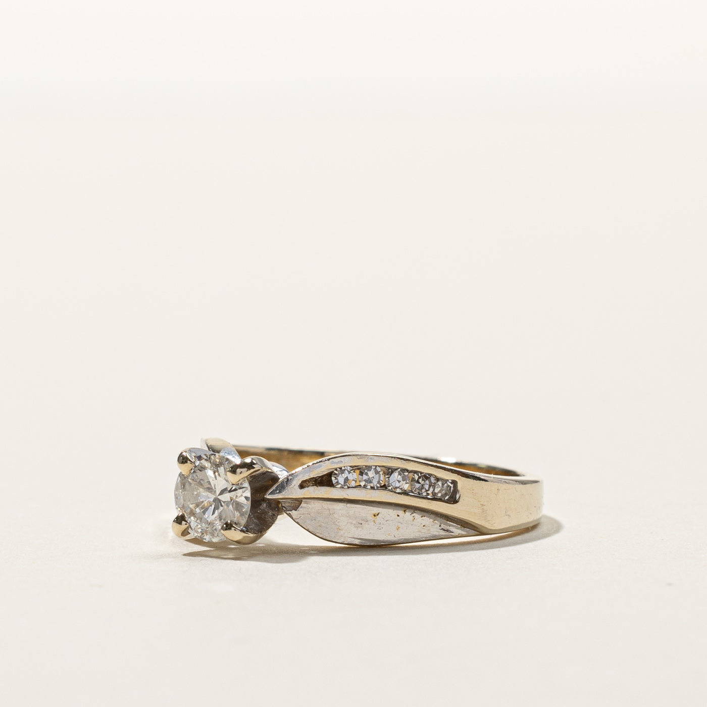 Solitaire Diamond Ring with Accent Stones | 0.35 Carat Total Weight | Size 4.75 | Elegant Engagement & Wedding Band for Women