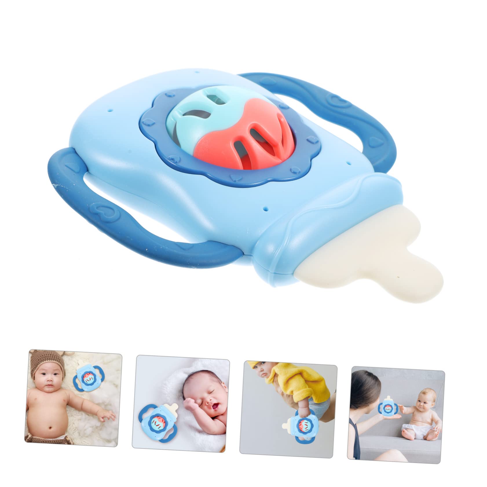 Wakauto 2-Pack Baby Teething Toys - Soft TPE Sensory Rattles & Chewable Bottle Simulator for Infants | Perfect for Soothing Sore Gums, Developing Motor Skills & Sensory Play (0-12 Months)